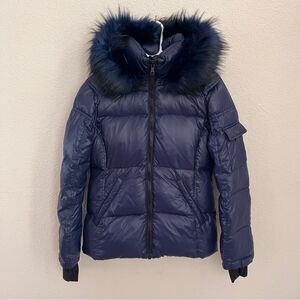 S13 Fur Kylie Purple Puffer Winter Women's Coat Sz M